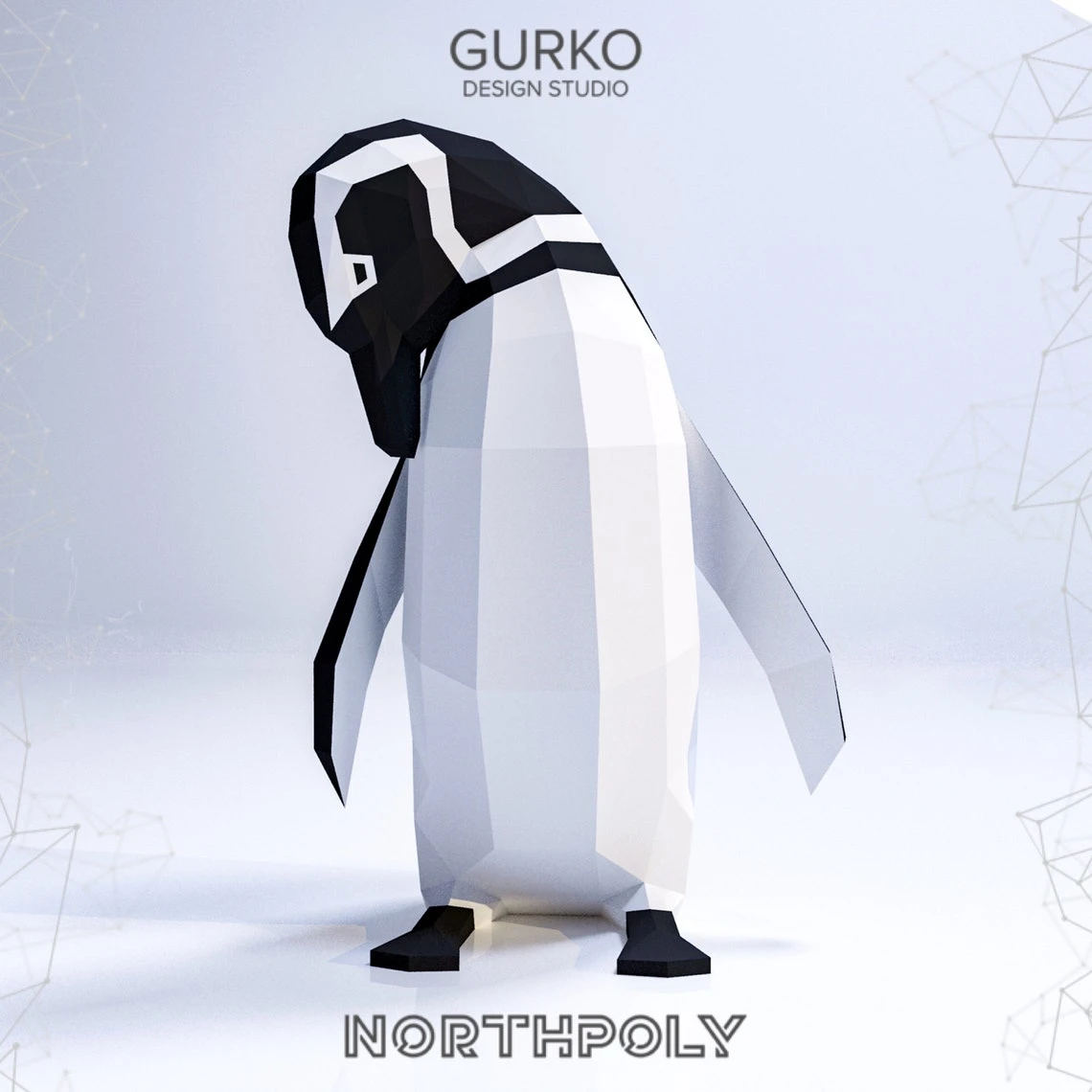 Itchy Magellanic Penguin Papercraft, Pdf, Gurko, Pepakura, Template, 3D Origami, Paper Sculpture, Low Poly, DIY Craft