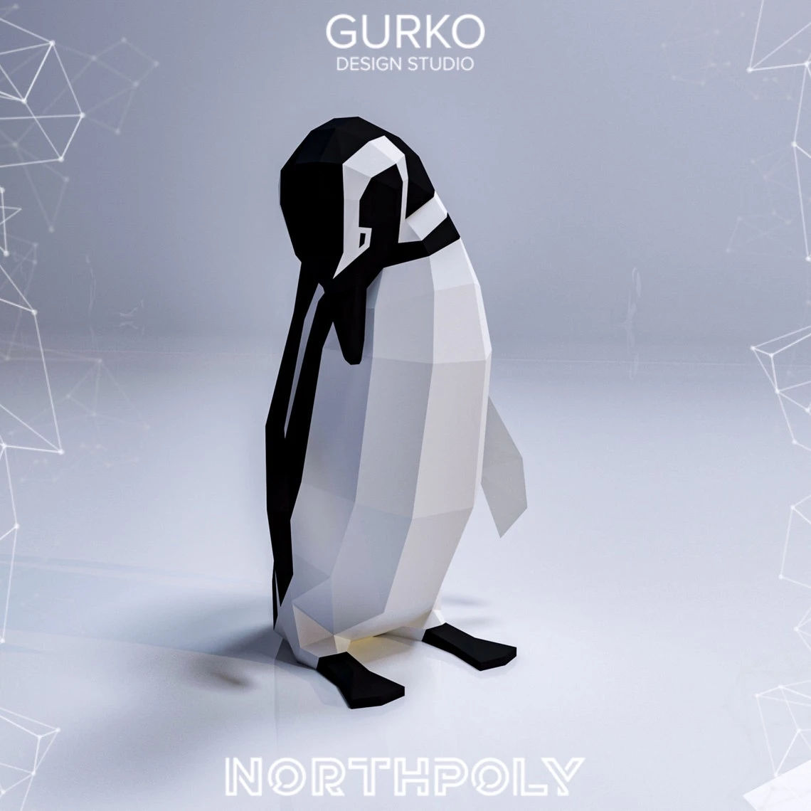 Itchy Magellanic Penguin Papercraft, Pdf, Gurko, Pepakura, Template, 3D Origami, Paper Sculpture, Low Poly, DIY Craft