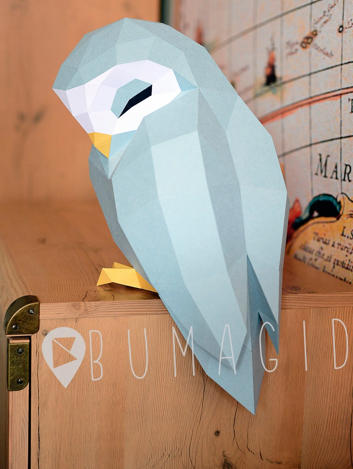 Barn Owl for Creative Crafts & Decor, PDF Template, Paper Sculpture, DIY, Pepakura Pattern, Handmade, Papercraft, Lowpoly, Lowpoly Papercraft, BUMAGID