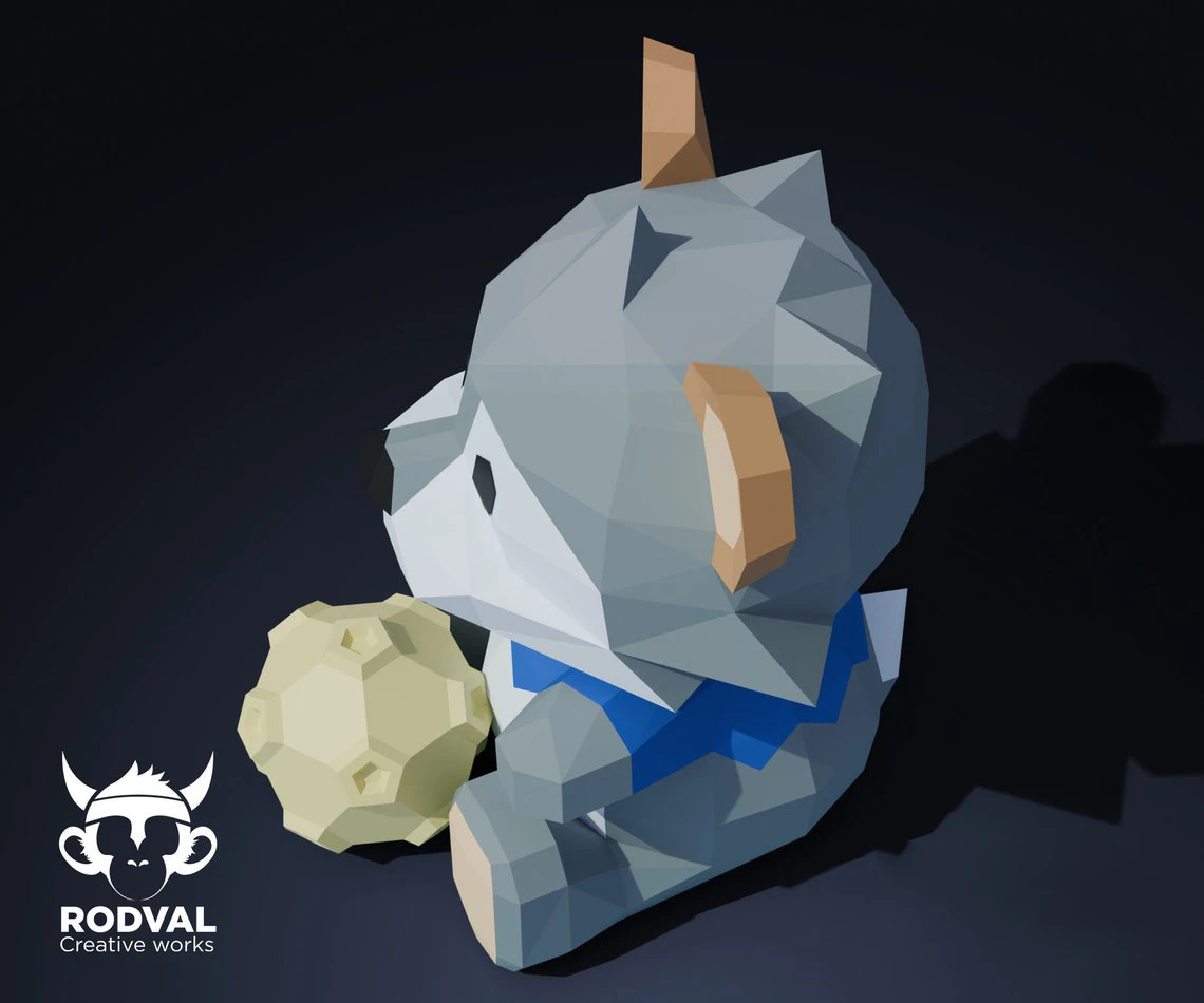 HALLOWEEN TEDDY WEREWOLF, bear, Papercraft, Template, DIY, Paper, Low Poly, Cute, Kawaii, 3D Model, Pdf Low Poply, Kids Toy