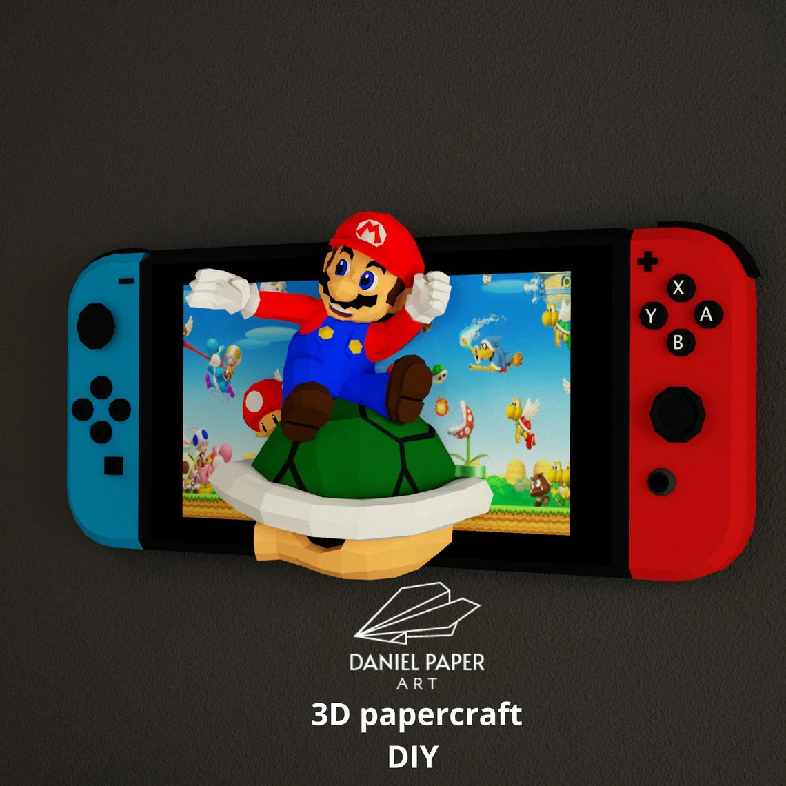 Game Play Mario PDF Template, DIY 3d Model, FanArt, Paper Sculpture, Low Poly, Pepakura, Craft, Manualidad, Paper Art