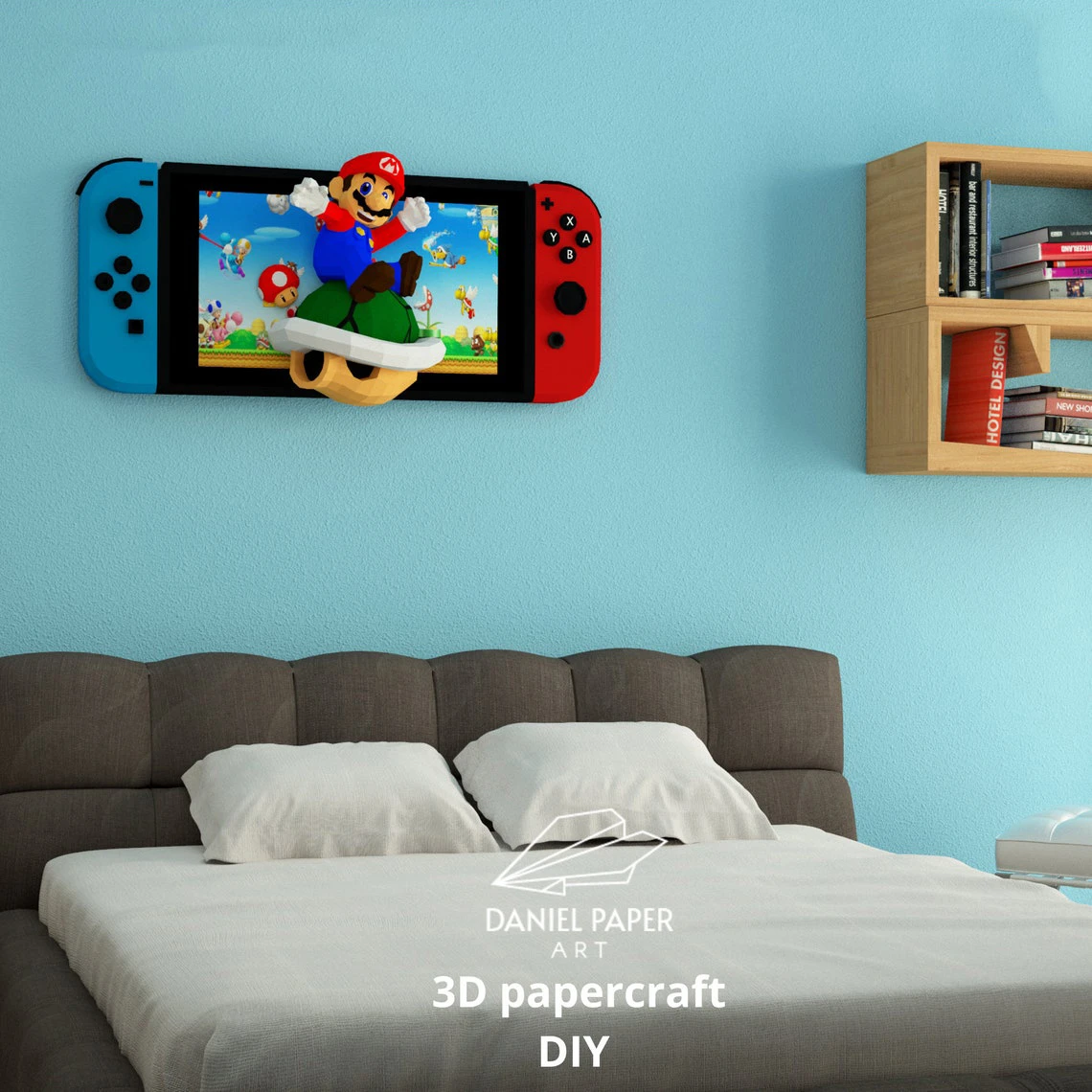 Game Play Mario PDF Template, DIY 3d Model, FanArt, Paper Sculpture, Low Poly, Pepakura, Craft, Manualidad, Paper Art