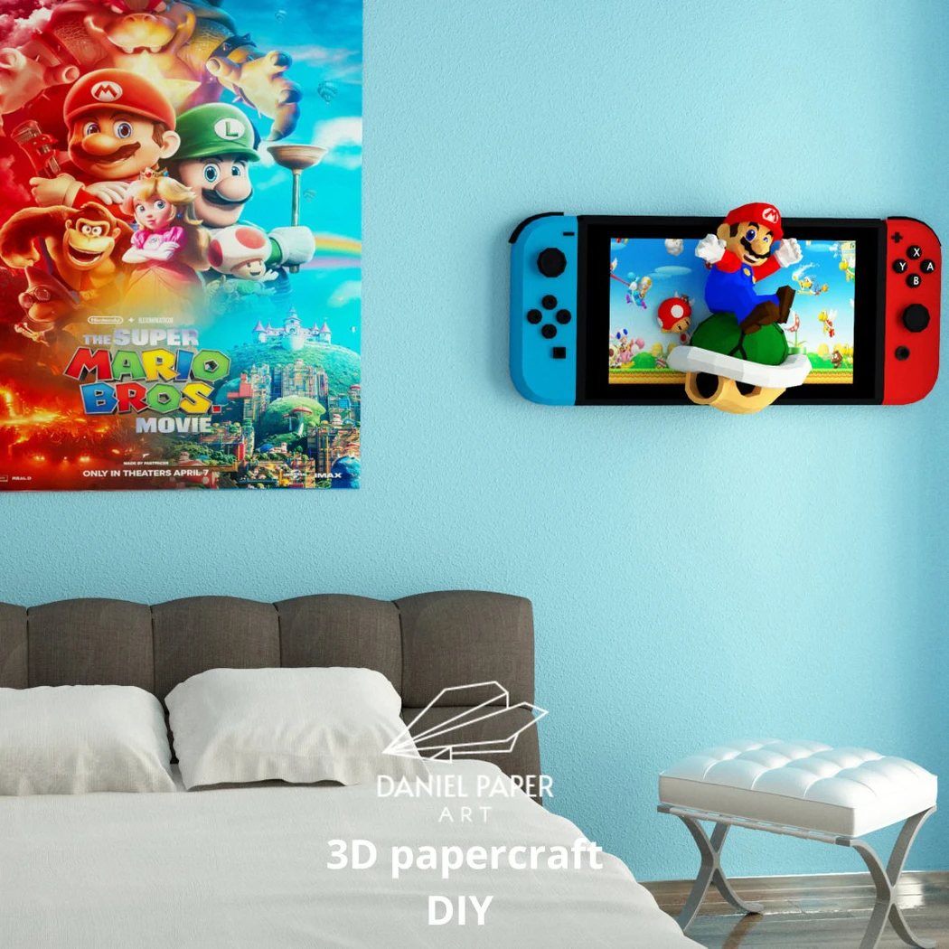 Game Play Mario PDF Template, DIY 3d Model, FanArt, Paper Sculpture, Low Poly, Pepakura, Craft, Manualidad, Paper Art