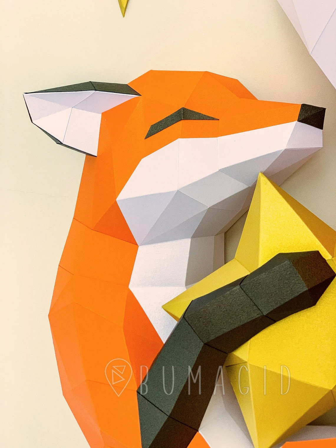 Fox with the star for Creative Crafts & Decor, PDF Template, Paper Sculpture, DIY, Pepakura Pattern, Handmade, Papercraft, Lowpoly, Lowpoly Papercraft, BUMAGID