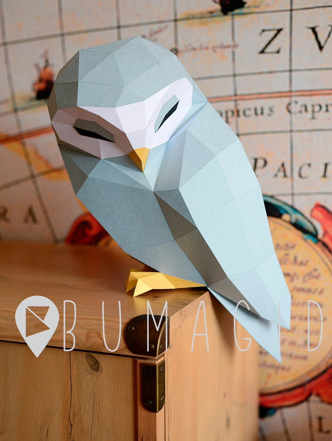 Barn Owl for Creative Crafts & Decor, PDF Template, Paper Sculpture, DIY, Pepakura Pattern, Handmade, Papercraft, Lowpoly, Lowpoly Papercraft, BUMAGID