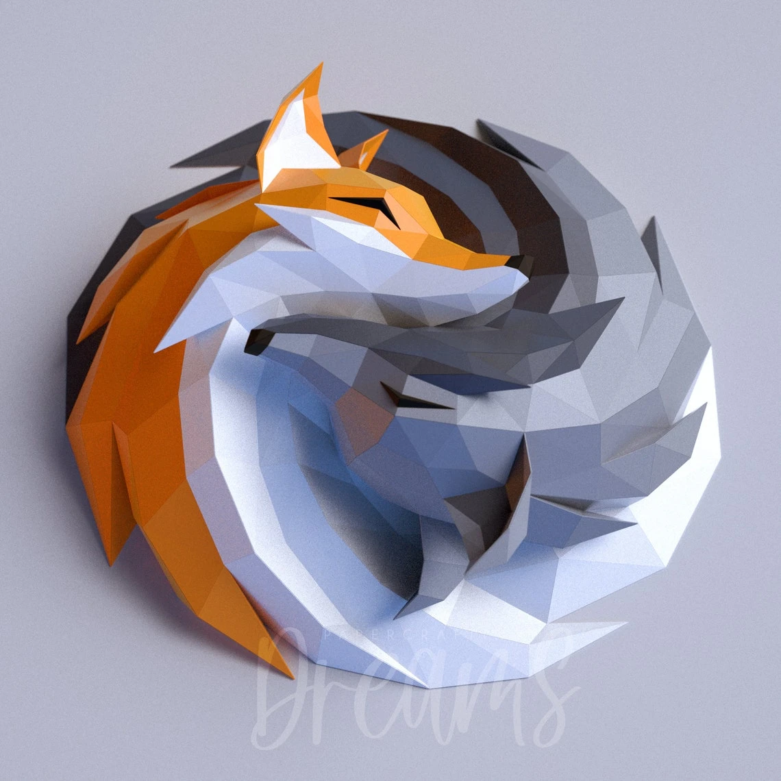 Papercraft Templates Red Fox Silver Fox Wall Model