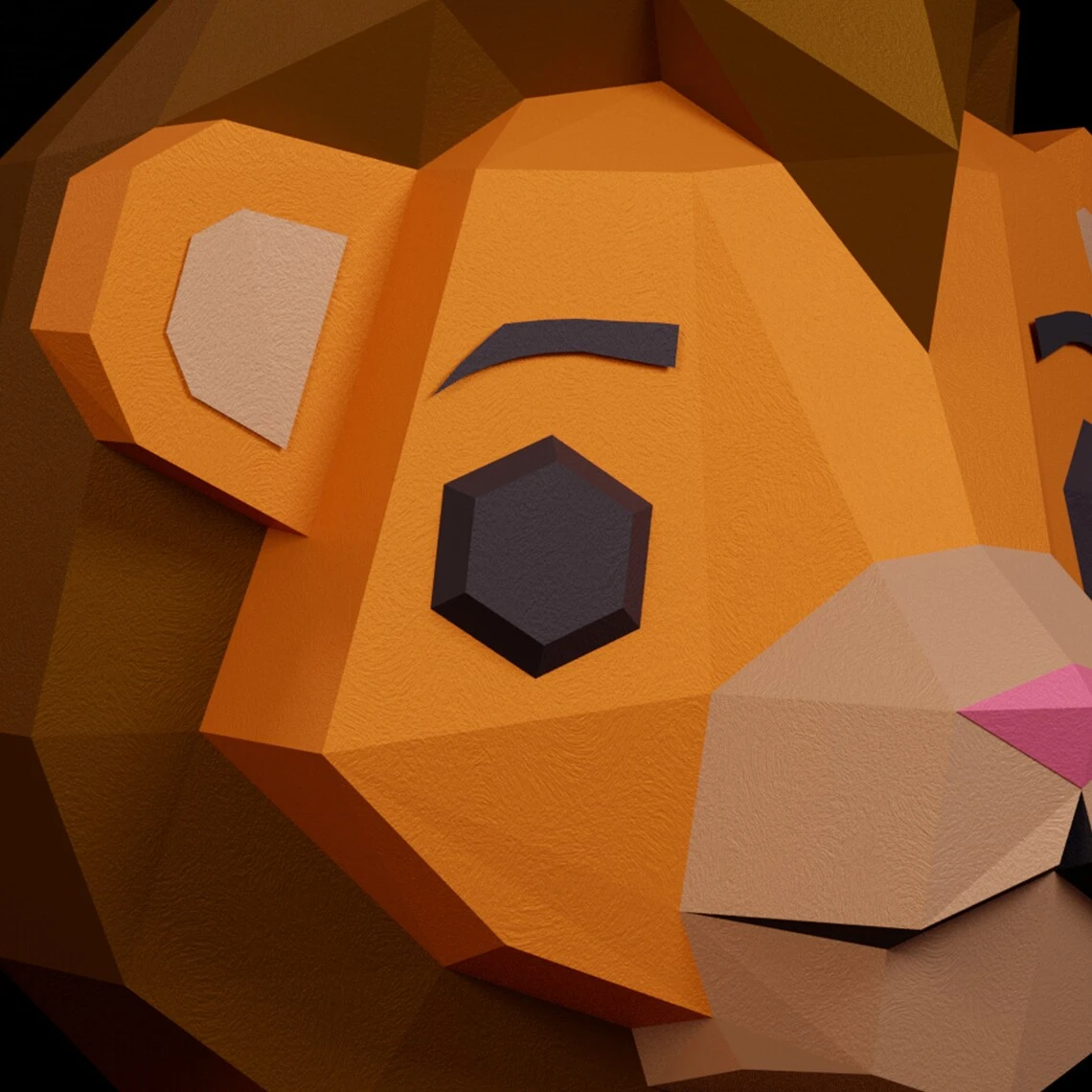 3D Low Poly Lion DIY | Printable Papercraft | Unique Geometric Decoration | Original Gift | Relaxing Craft | PDF model