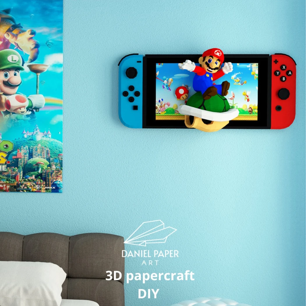 Game Play Mario PDF Template, DIY 3d Model, FanArt, Paper Sculpture, Low Poly, Pepakura, Craft, Manualidad, Paper Art