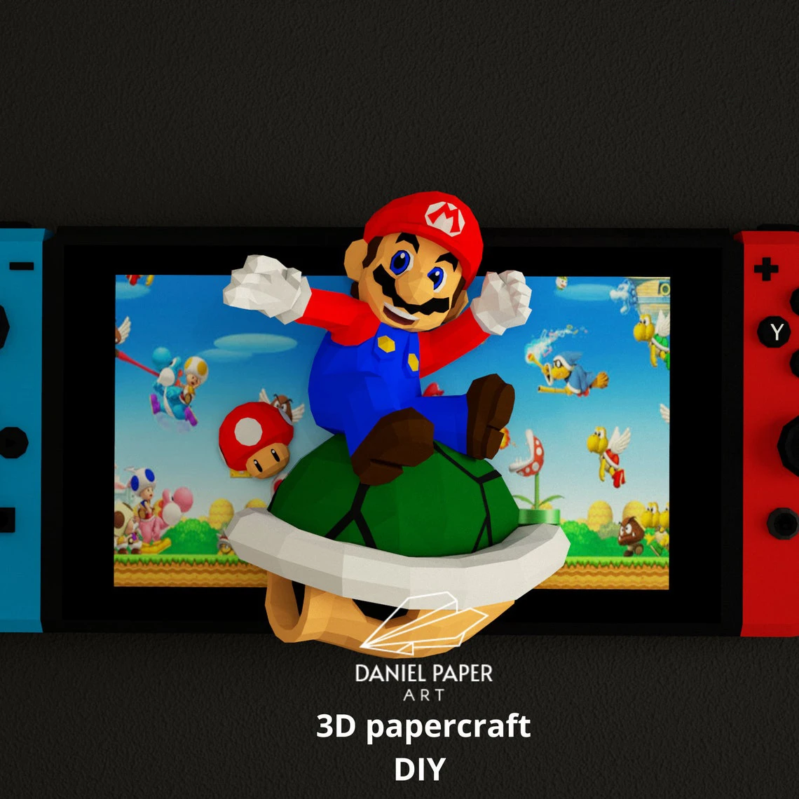 Game Play Mario PDF Template, DIY 3d Model, FanArt, Paper Sculpture, Low Poly, Pepakura, Craft, Manualidad, Paper Art