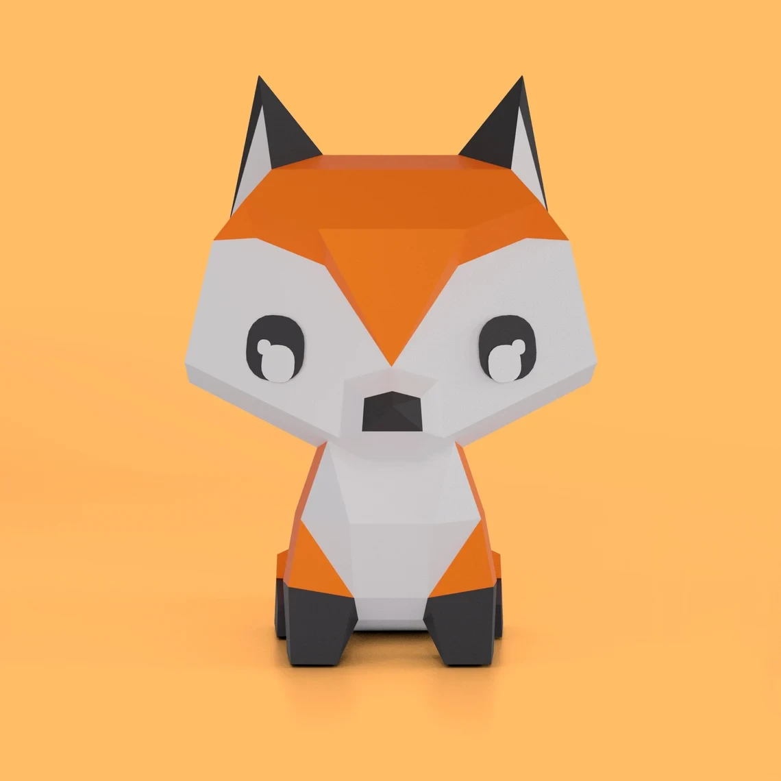 Little Fox Papercraft Kit - Easy to Assemble | 7 Sheets, 28 Pieces | Ideal for Beginners | PDF and DXF