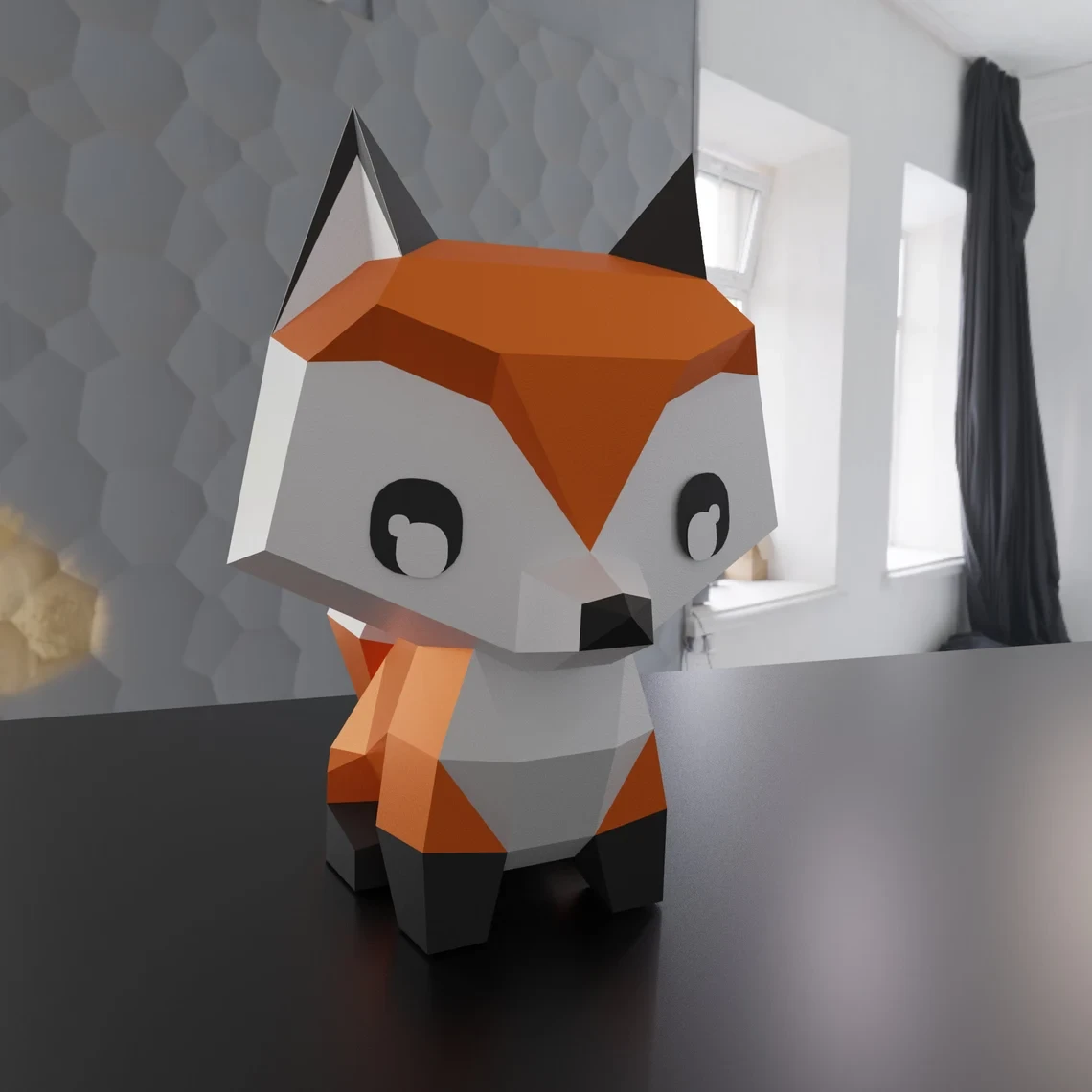 Little Fox Papercraft Kit - Easy to Assemble | 7 Sheets, 28 Pieces | Ideal for Beginners | PDF and DXF