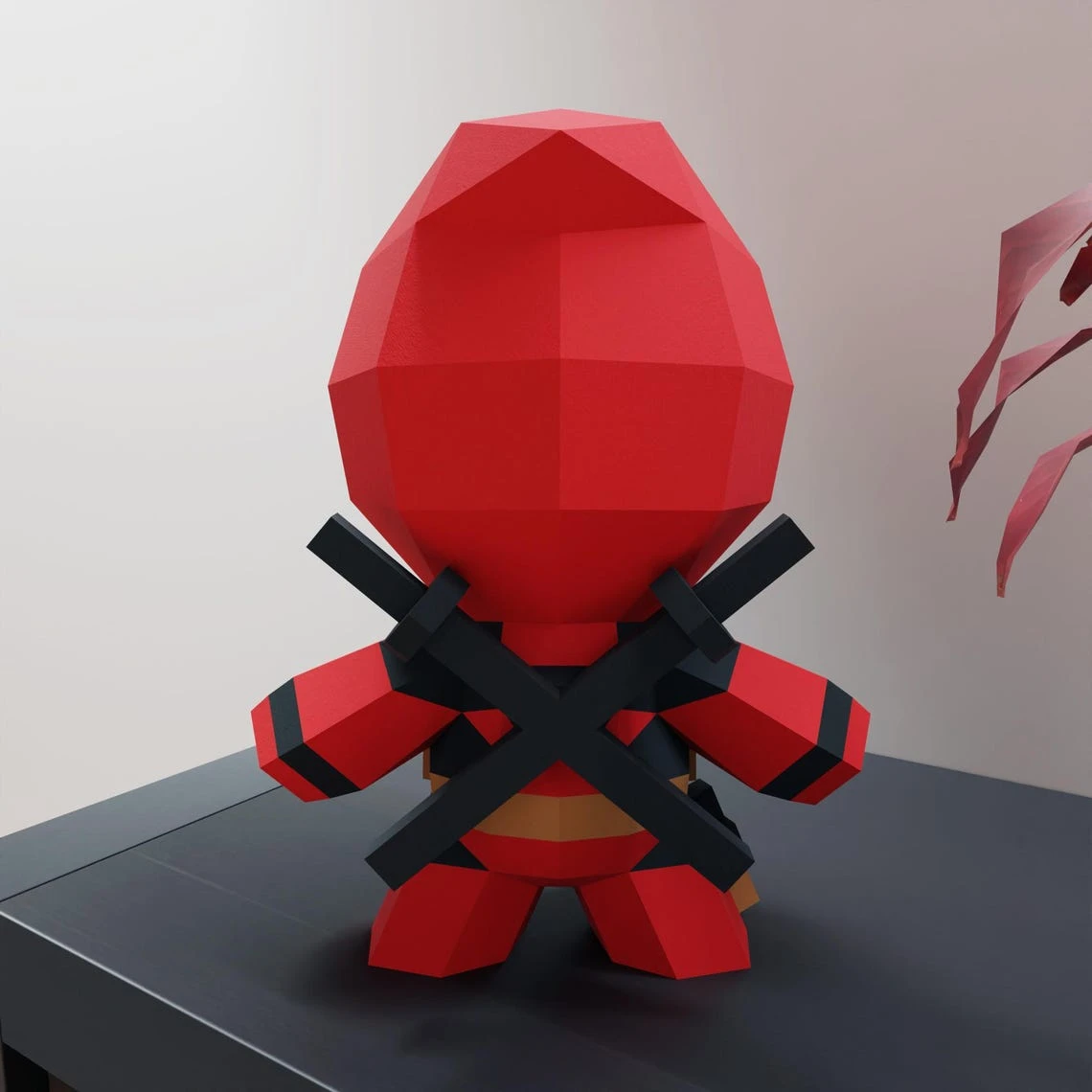 Papercraft Template DeadPool, Format Pdf format compatible with cricut and cameo, digital template, 3D paper origami, pepakura