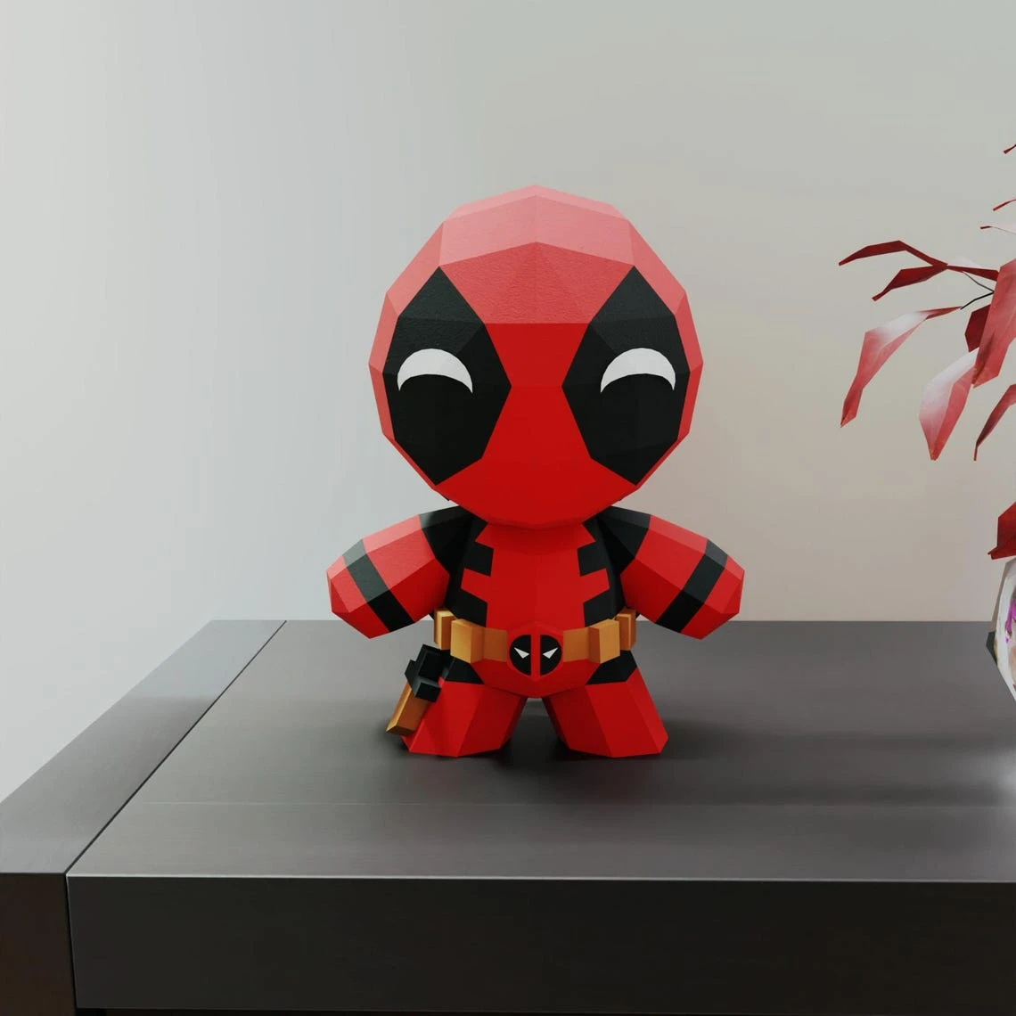 Papercraft Template DeadPool, Format Pdf format compatible with cricut and cameo, digital template, 3D paper origami, pepakura