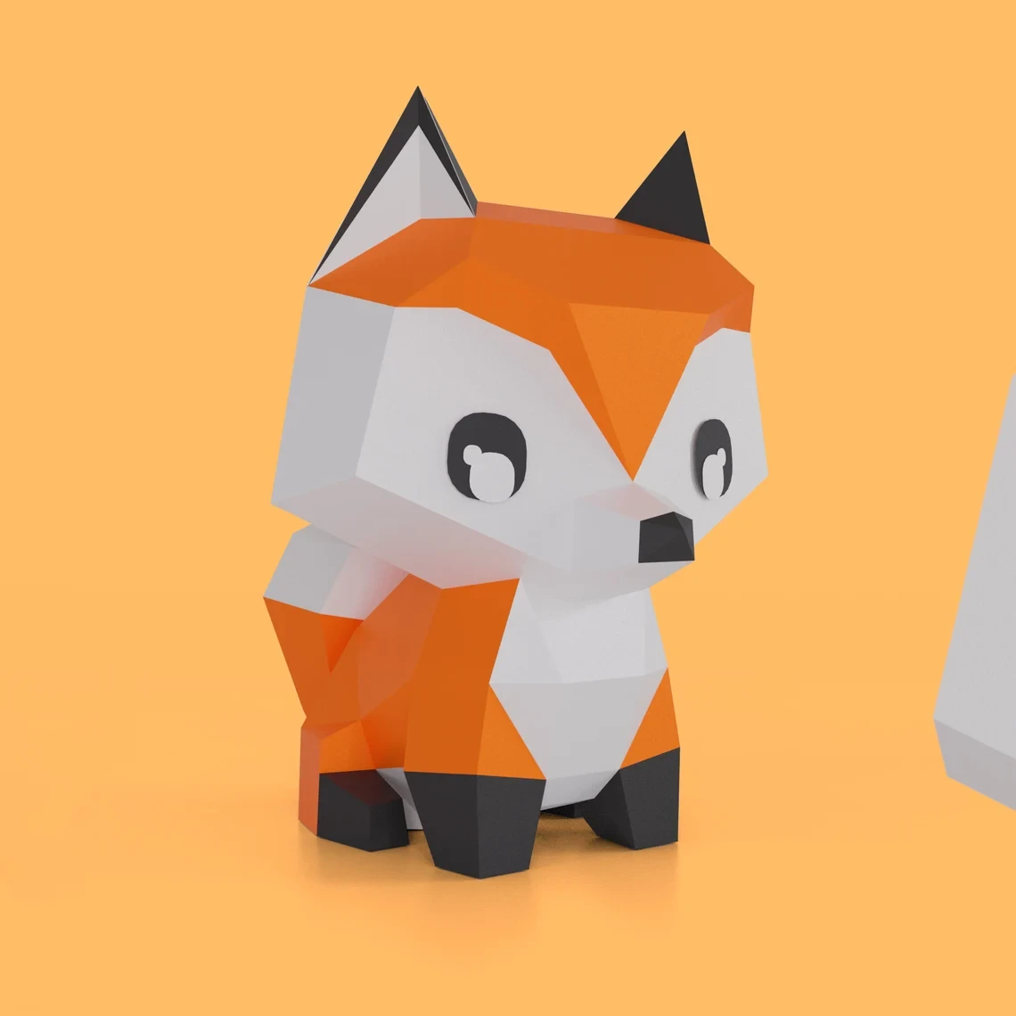 Little Fox Papercraft Kit - Easy to Assemble | 7 Sheets, 28 Pieces | Ideal for Beginners | PDF and DXF