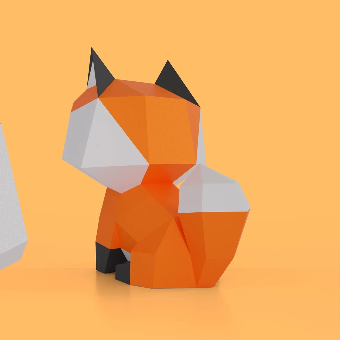 Little Fox Papercraft Kit - Easy to Assemble | 7 Sheets, 28 Pieces | Ideal for Beginners | PDF and DXF