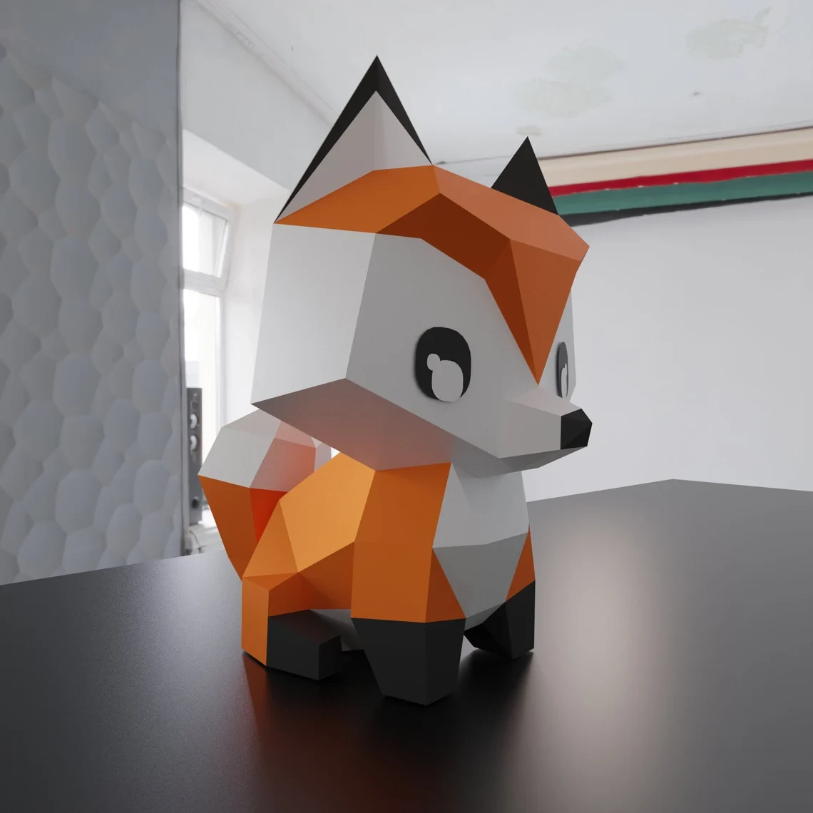 Little Fox Papercraft Kit - Easy to Assemble | 7 Sheets, 28 Pieces | Ideal for Beginners | PDF and DXF