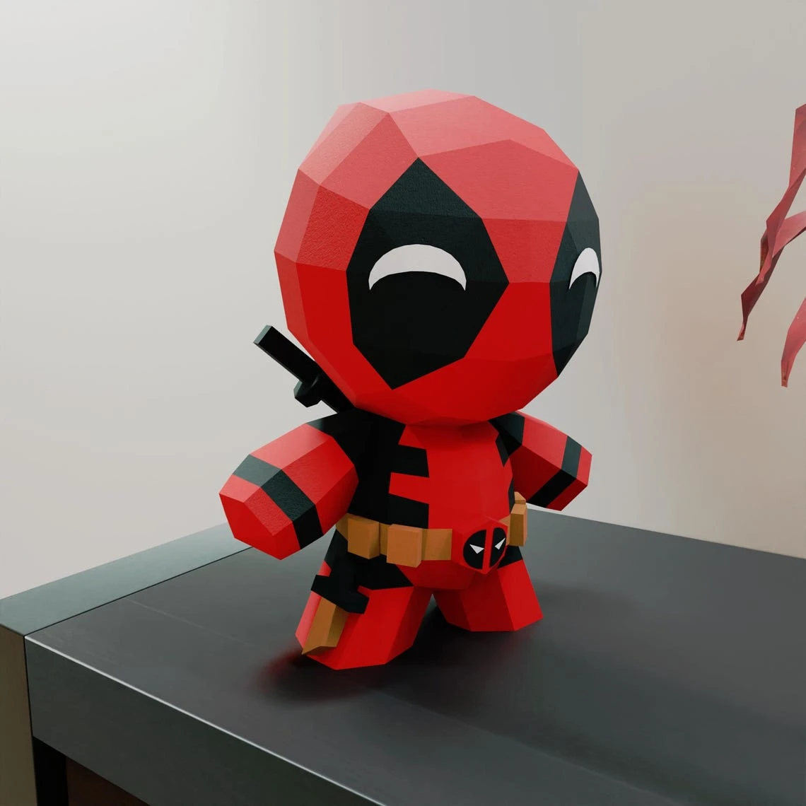 Papercraft Template DeadPool, Format Pdf format compatible with cricut and cameo, digital template, 3D paper origami, pepakura