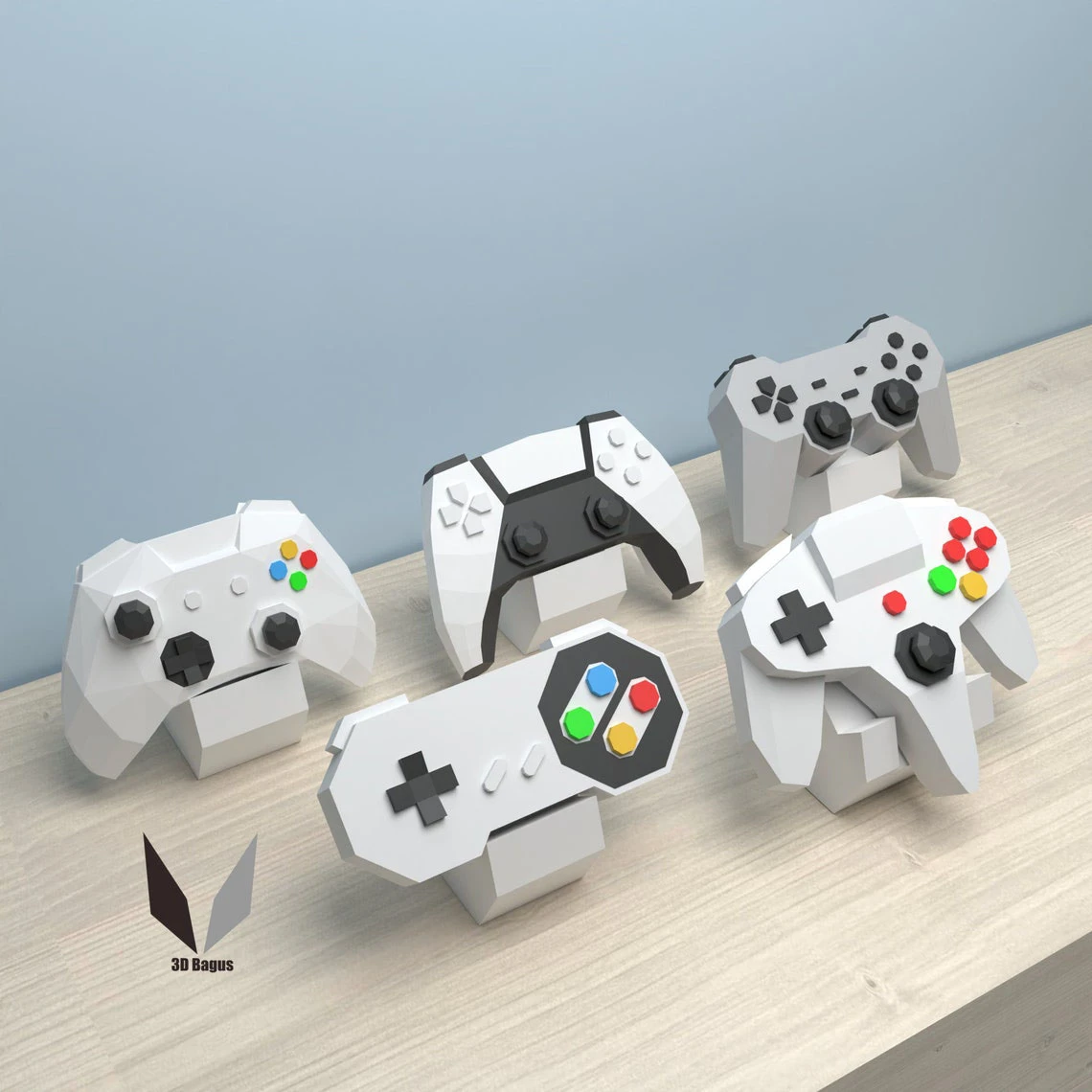 Controller game pack 3D papercraft | DIY paper sculpture | Paper model pattern | Low poly | PDF pattern | origami | home decor