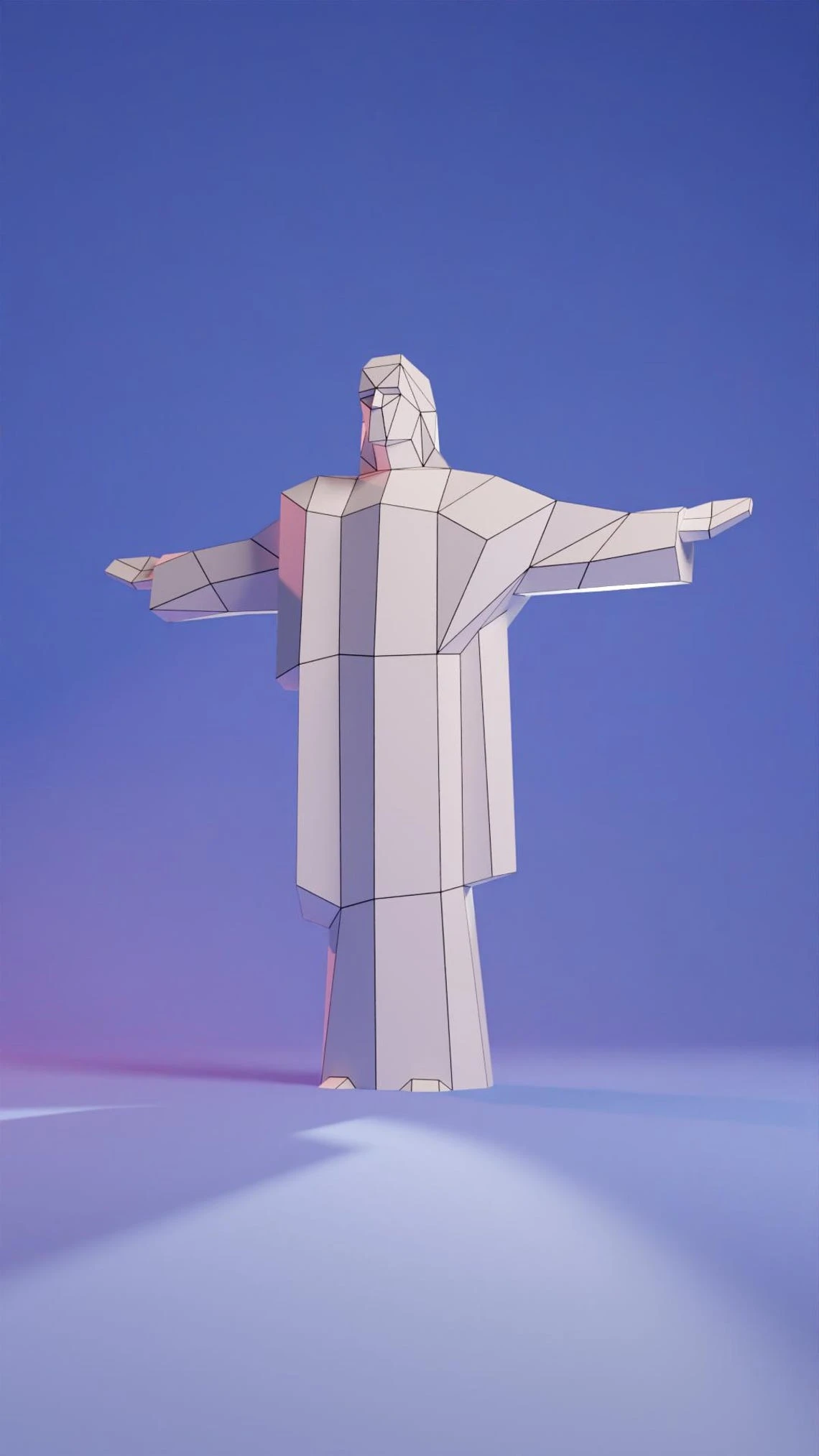 Jesus the Redeemer, Jesus Redeemer Papercraft 3D, pepakura Pdf template Low polygonal Paper Sculpture Diy Decor home loft office lover gift