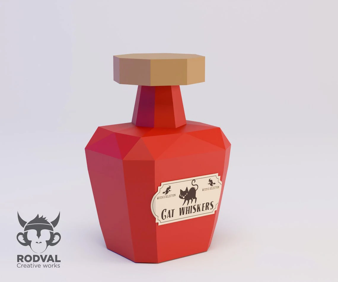 POTIONS HALLOWEEN, Papercraft, Template, DIY, Paper, Low Poly, 3D Model, Pdf Low Poly, Kids Toy