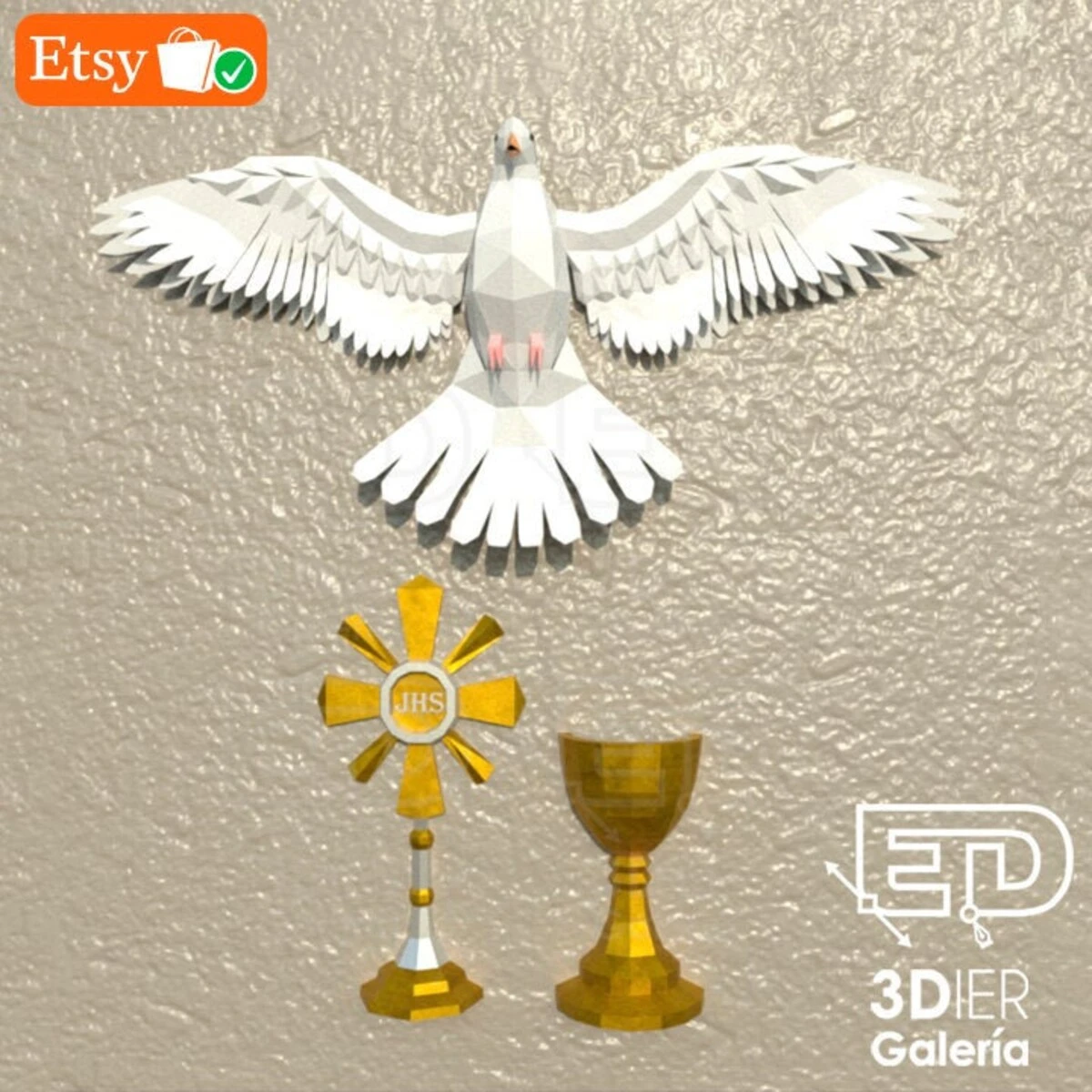 Holy Spirit Papercraft Design with PDF Templates, Paper Art and Craft for Home Decor, DIY, 3DIER