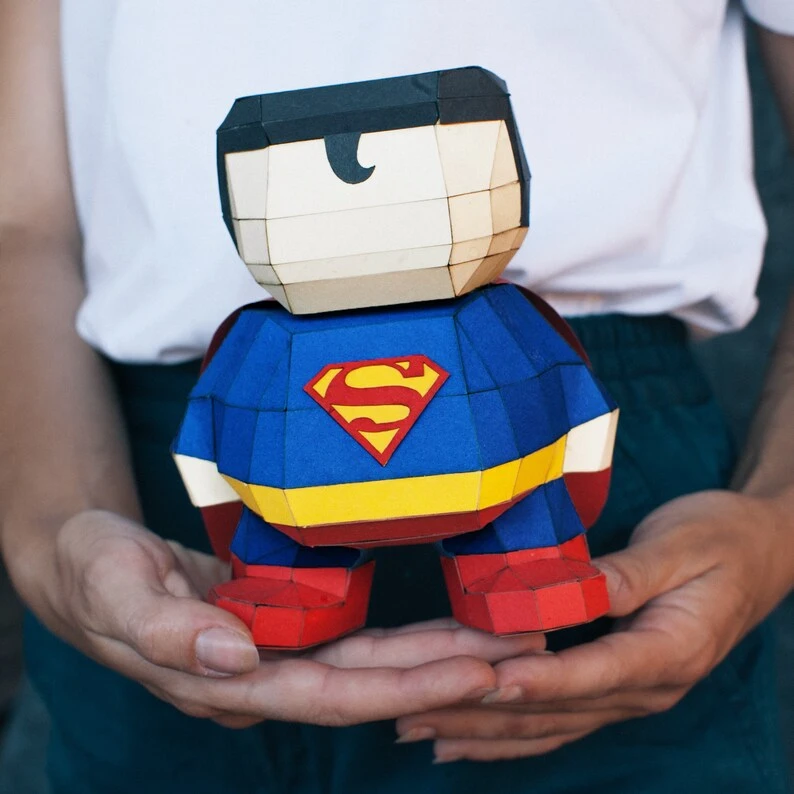 Superman, Papercraft Superheros Doll, Diy Pdf templates, Digital files. Files for Cricut