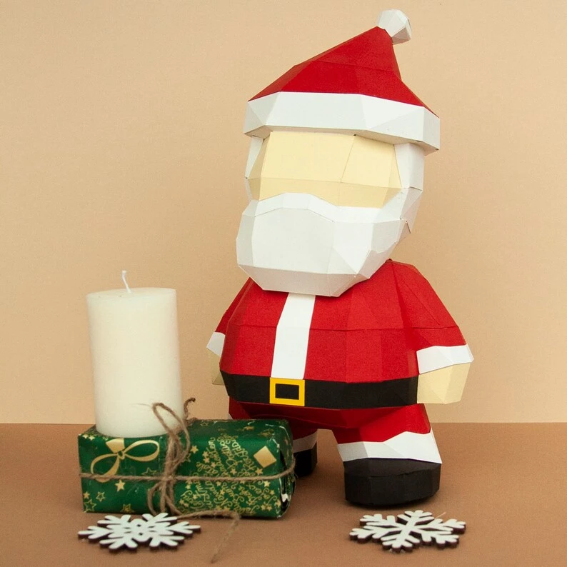 DIY Papercraft DIGITAL Santa Claus, Pdf Kit, Christmas decoration, Svg and Dxf files included
