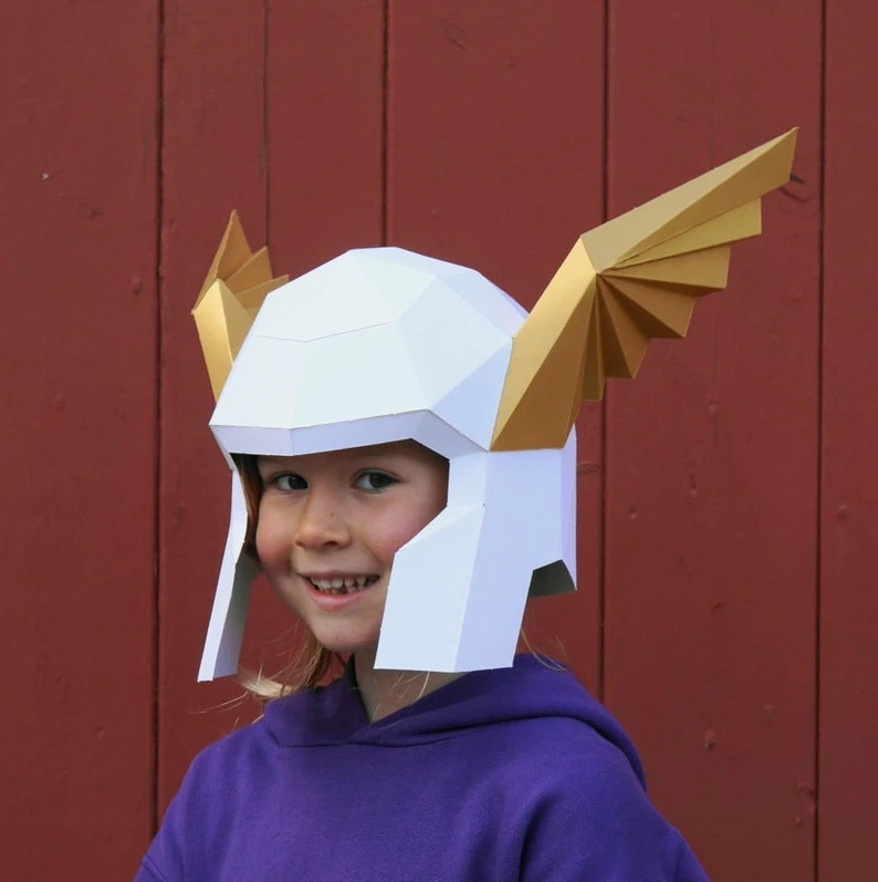 Winged Herald's Helmet, Papercraft Template