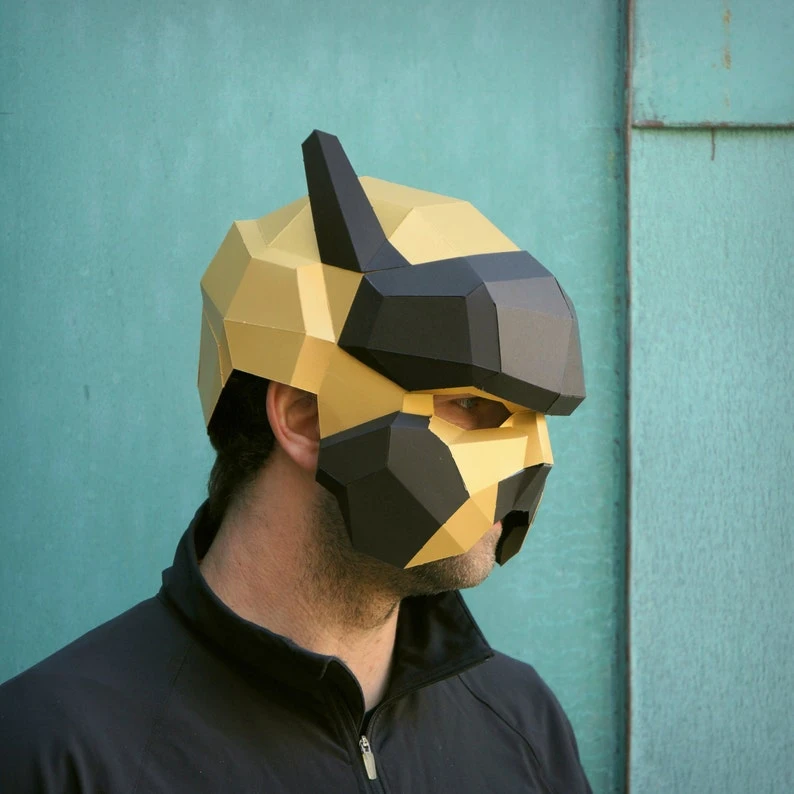 Pilot Helmet, Papercraft Mask Template