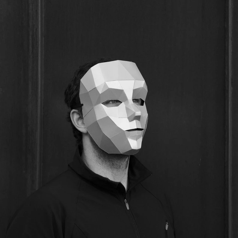 Polygon Boy, Papercraft Mask Template