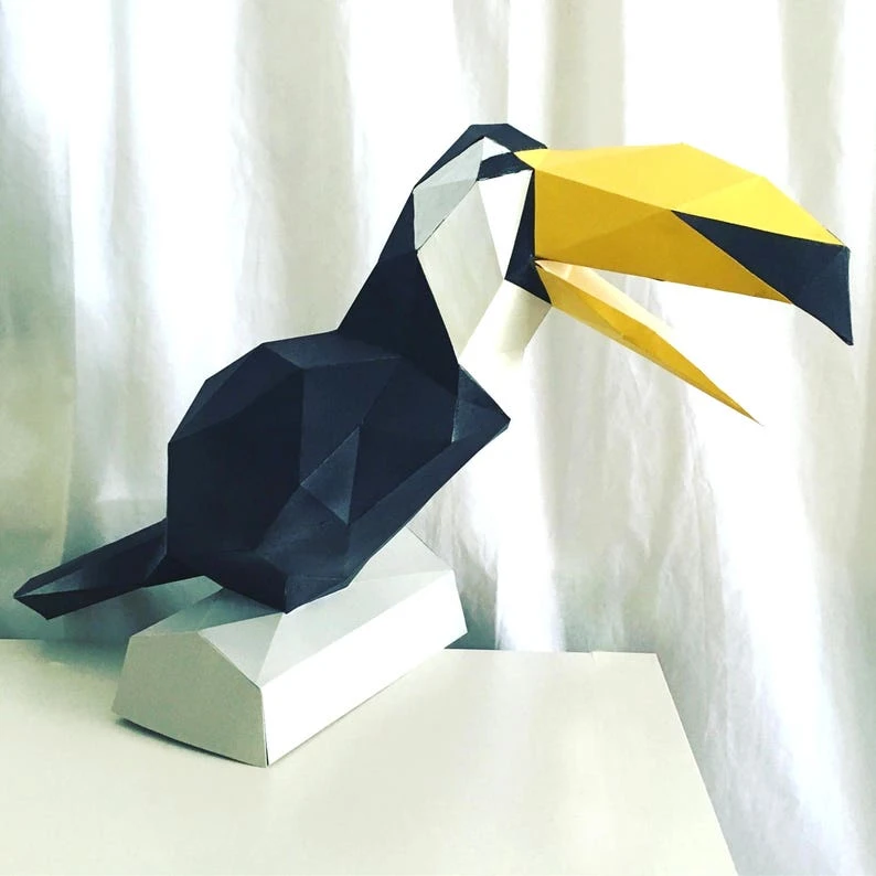 Toucan 3d papercraft. You get PDF digital file templates and instructio