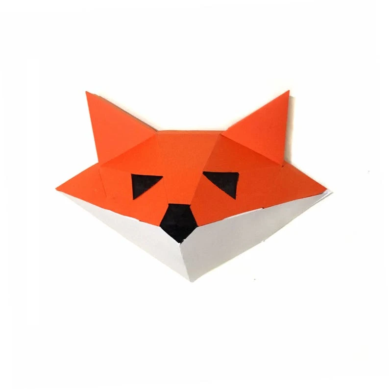 Cute Fox 3D papercraft. You get a PDF digital file templates and instruction for these DIY paper decoration. Easy enough for kids!