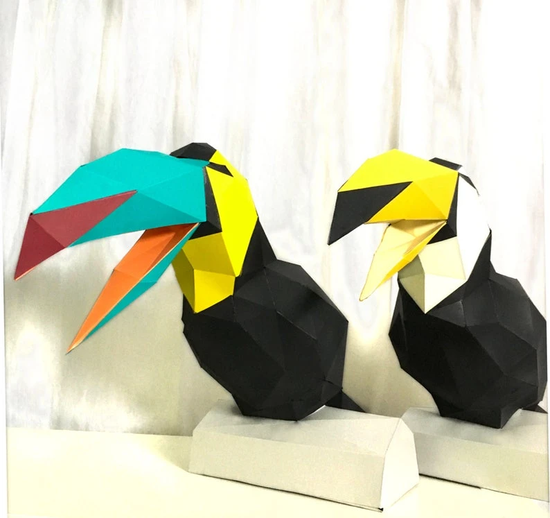 Toucan 3d papercraft. You get PDF digital file templates and instructio