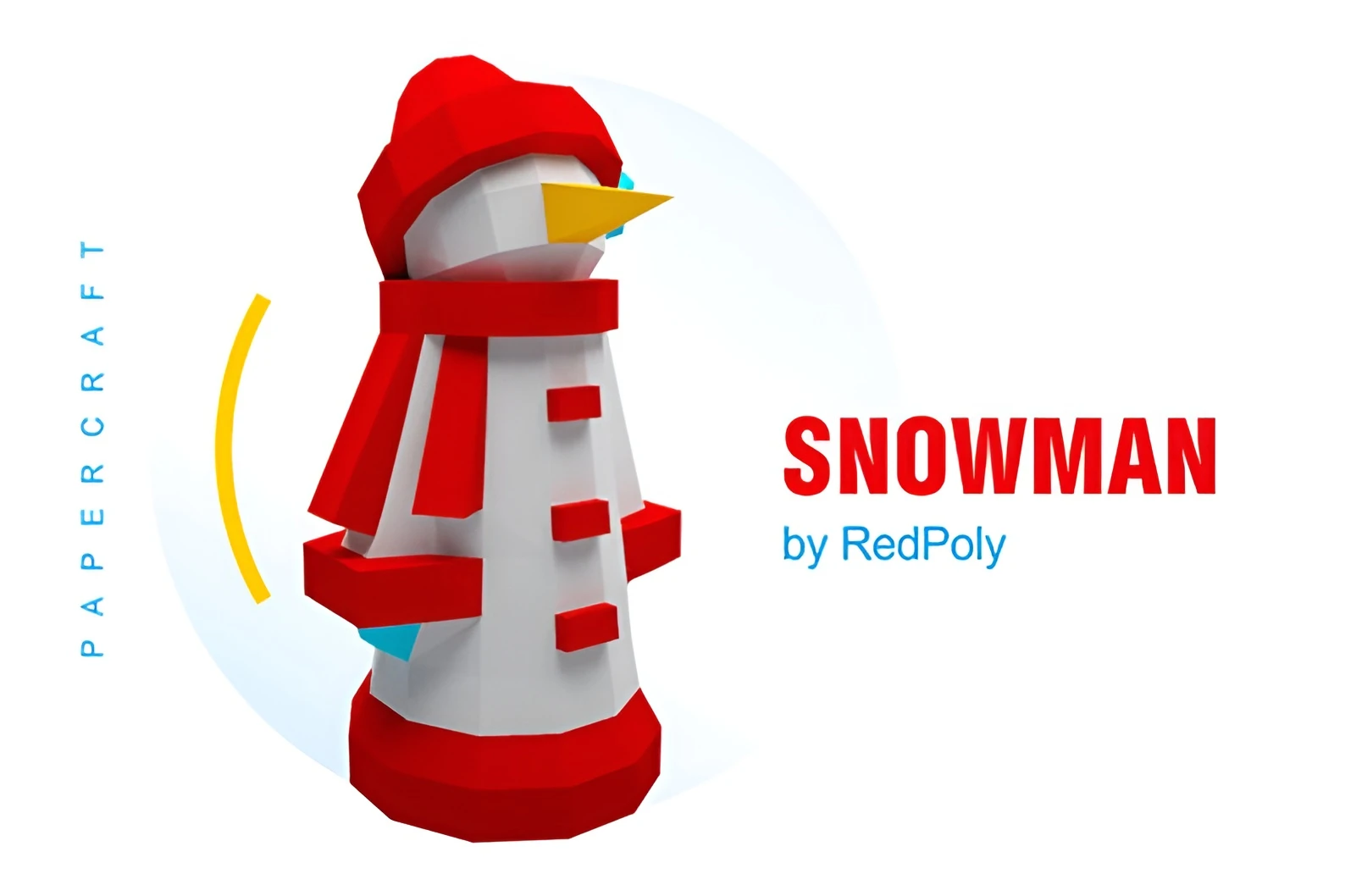 Snowman DIY, Papercraft, PDF, Low Poly, 3D model, Craft, Paper, Room Decor, Christmas Decoration