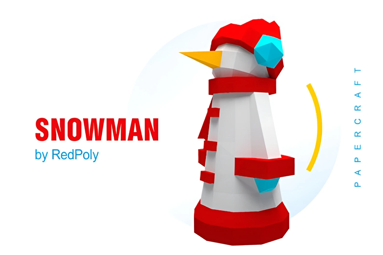 Snowman DIY, Papercraft, PDF, Low Poly, 3D model, Craft, Paper, Room Decor, Christmas Decoration