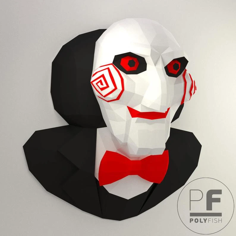 Billy the Puppet PDF Template, Low Poly, Paper Sculpture, DIY, Pepakura Pattern, Handmade, Papercraft, Lowpoly, Lowpoly Papercraft