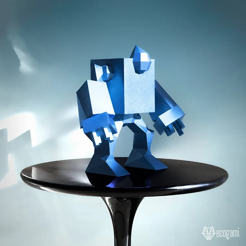 Robot papercraft sculptures, printable 3D puzzle, papercraft Pdf template to make your robot figurines