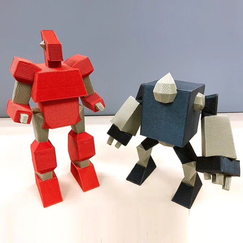 Robot papercraft sculptures, printable 3D puzzle, papercraft Pdf template to make your robot figurines