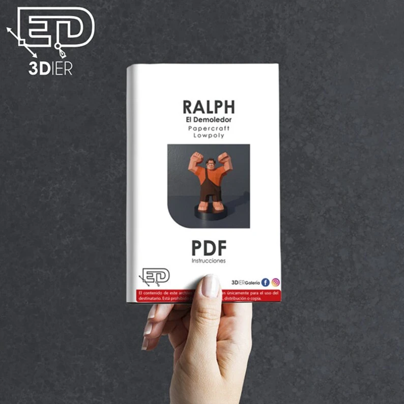 Ralph Papercraft Design with PDF Templates to Build by Hand, Paper Art and Craft for Home Decor, DIY, 3DIER