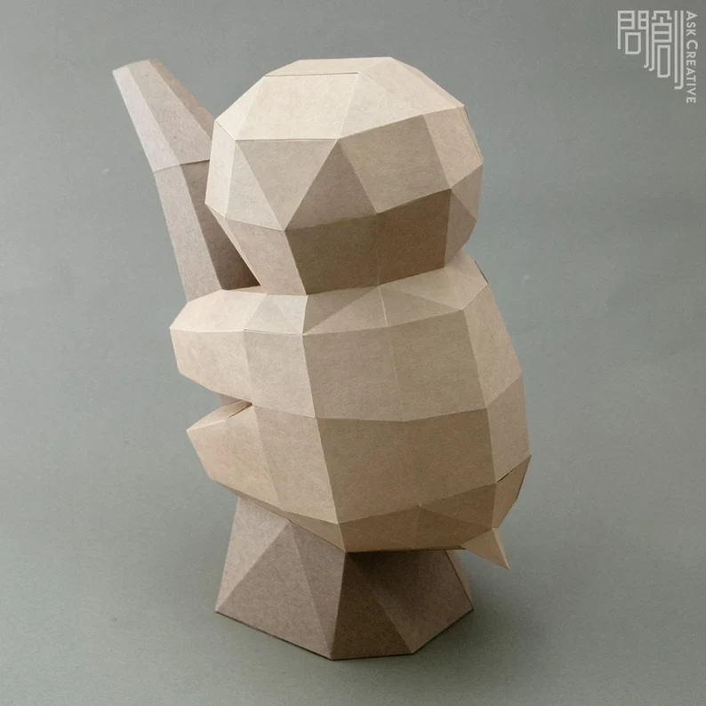 Sloth paper model,Papercraft , DIY , Low poly , PDF Papercraft , Sloth Model , Sloth low poly , Sloth , polygonal , decoration