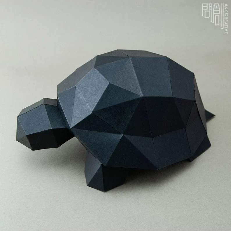 Turtle paper model,Papercraft , DIY , Low poly , PDF Papercraft , Turtle Model , Turtle low poly