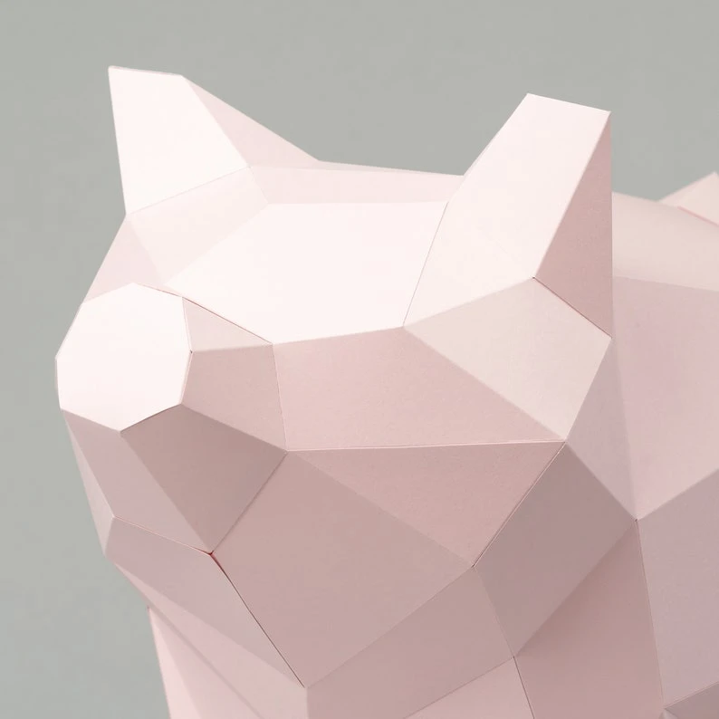 Piggy 3d papercraft. You get a PDF digital file with templates and detailed instructions for this DIY (do it yourself) paper model.