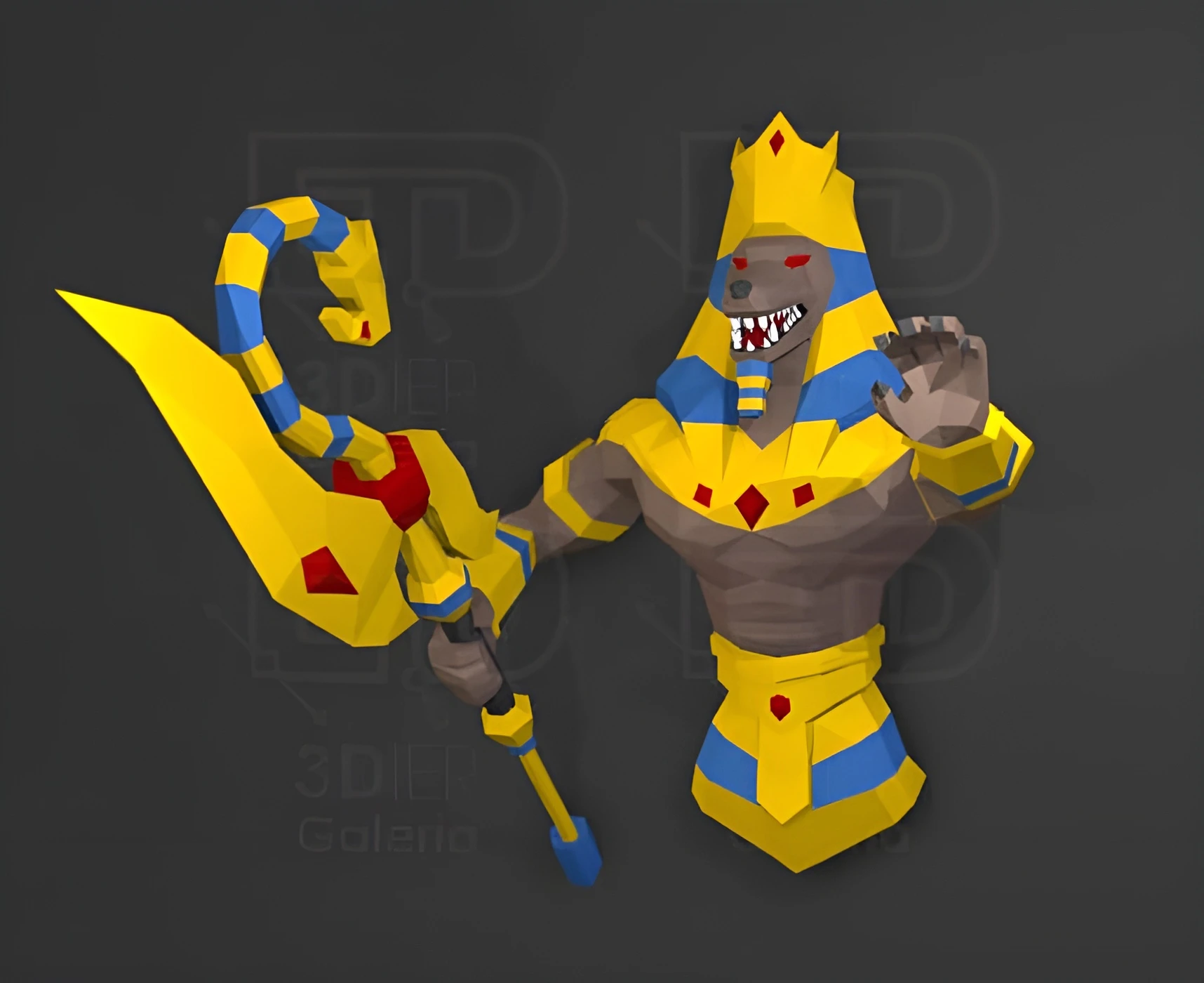 Anubis Papercraft , PDF Template, DIY 3d Model, FanArt, Paper Sculpture, Low Poly, Pepakura, Craft, Manualidad, Arte de Papel