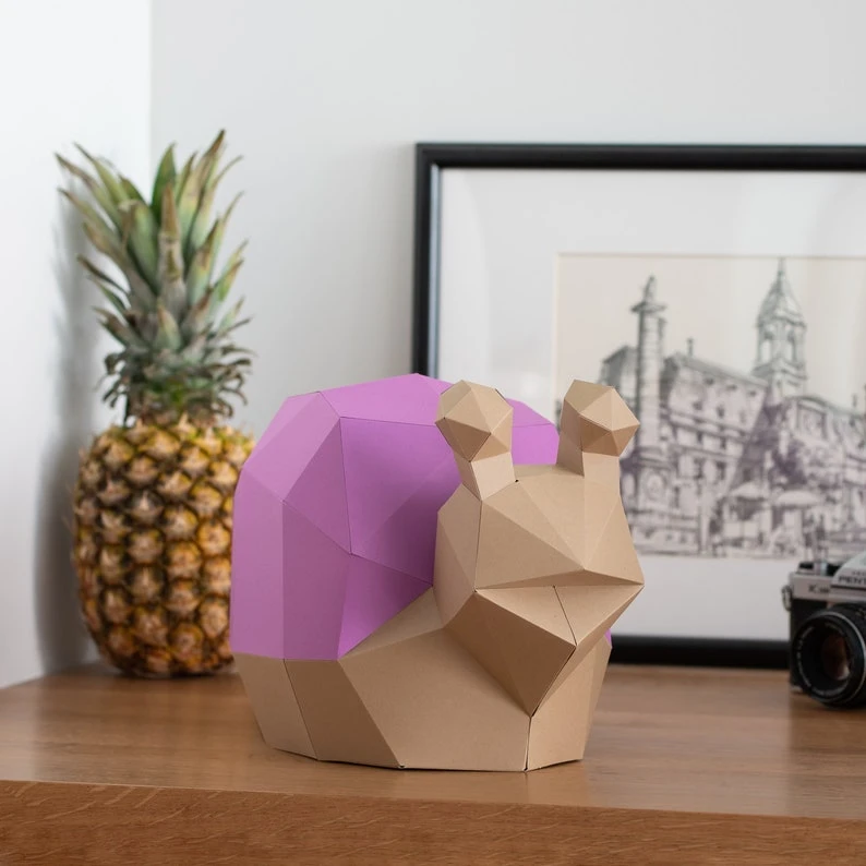 Snail Papercraft. PDF digital file template and instruction of DIY papercraft Snail.