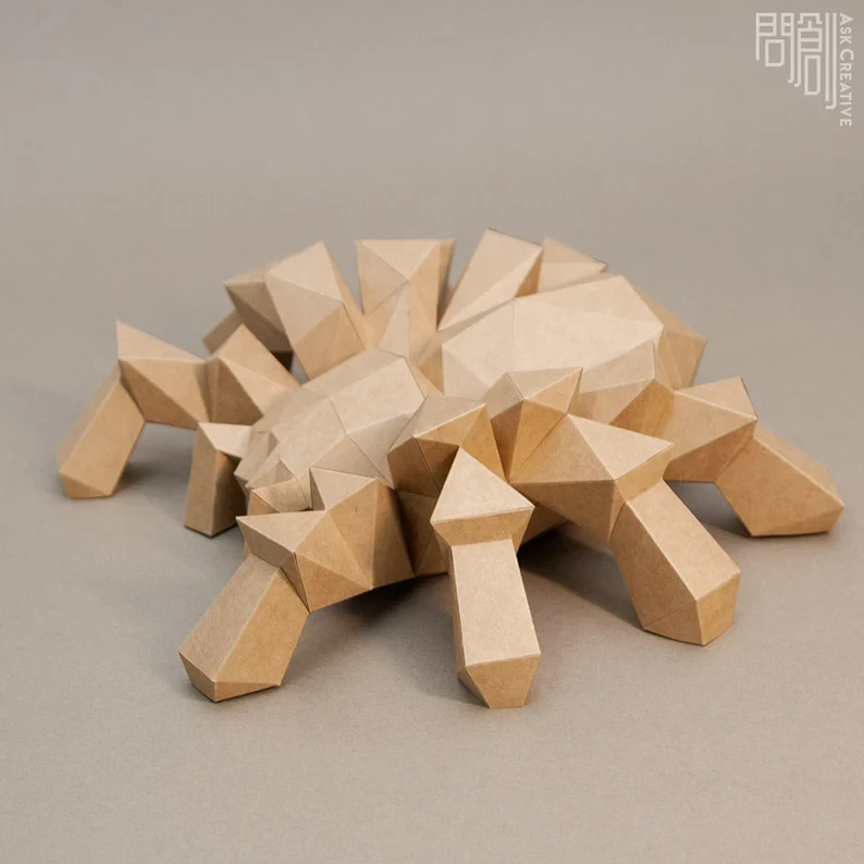 Spider paper model,Papercraft,DIY,Low poly,PDF Papercraft , Spider