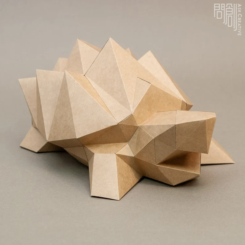 Snapping Turtle paper model,Papercraft , DIY , Low poly , PDF Papercraft , Snapping Turtle Model , Snapping Turtle low poly