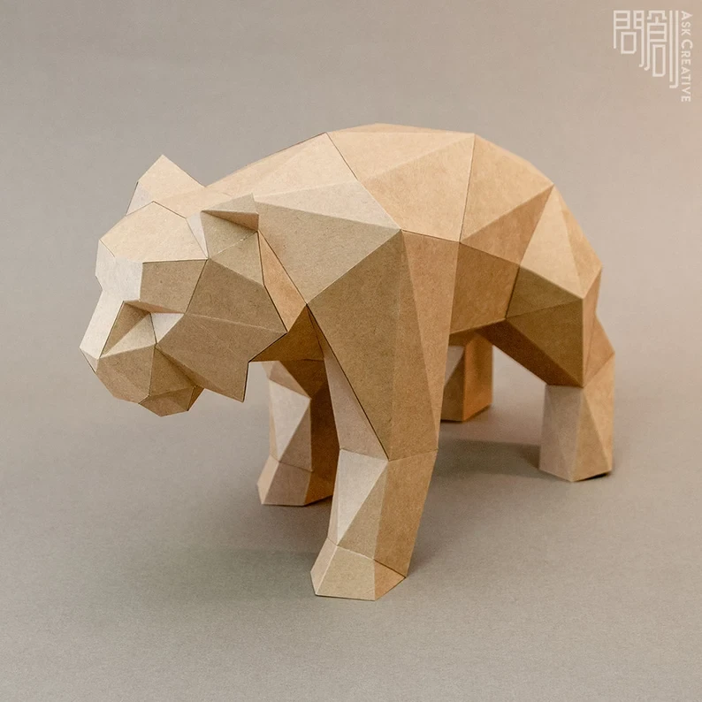 Tiger paper model ,Papercraft , DIY , Low poly , PDF Papercraft , Tiger Model , Tiger low poly , Tiger