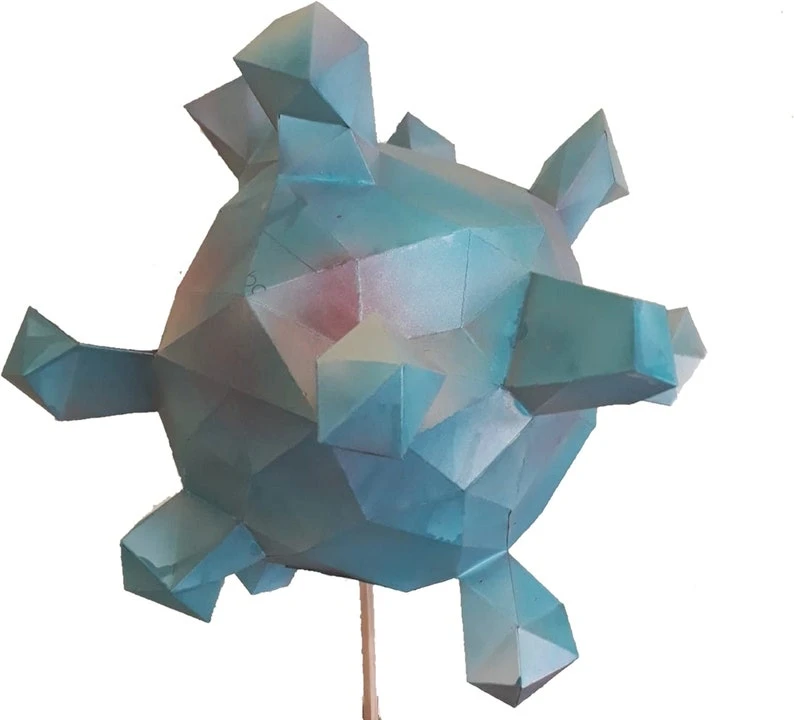 Virus 3d papercraft. You get PDF digital file templates and instructions for these DIY modern paper sculpture.