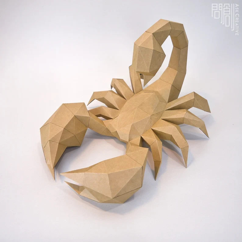 Scorpion paper model,Papercraft,DIY,Low poly,PDF Papercraft , Scorpion