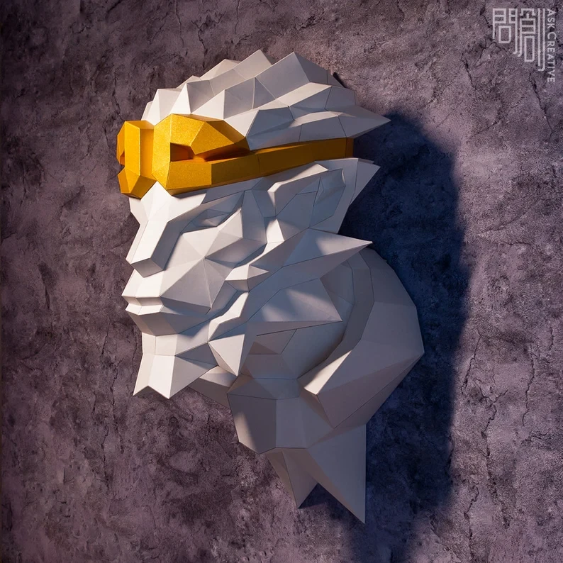 Monkey King paper model,Papercraft ,Journey to the West, Low poly , PDF Papercraft , fantasy Model , low poly , polygonal , decoration